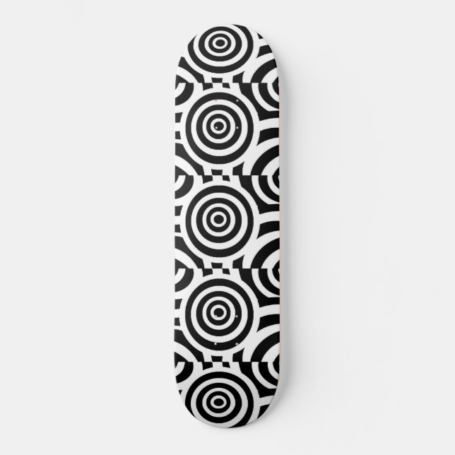 Abstract Black and White Skateboard Deck  (Front)