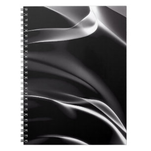 Abstract Black and White Smoke Notebook