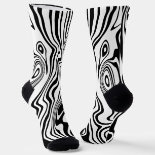 Abstract Black and White Socks - Choose Colour