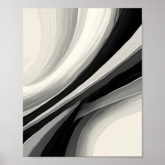 Abstract Black and White Swirls Poster
