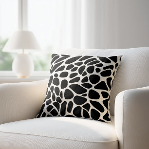 Abstract Black and White Throw Pillow