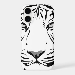 Abstract Black and White Tiger Face