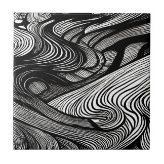 ABSTRACT BLACK AND WHITE    TILE