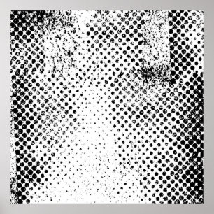 Abstract black and white vintage background. Monoc Poster