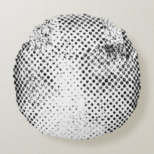 Abstract black and white vintage background. Monoc Round Pillow