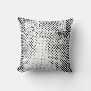 Abstract black and white vintage background. Monoc Throw Pillow