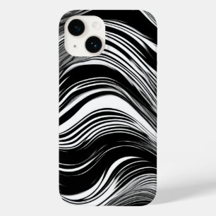 Abstract Black and White Wave Case-Mate iPhone 14 Case