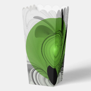 Abstract Black and White with Green Fractal Art Favor Box