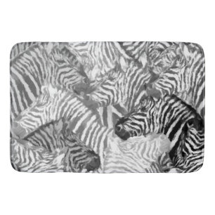 Abstract Black and White Zebra Art Bath Mat