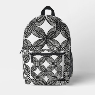 Abstract Black and White ZentanglPrint Cut Sew Bag