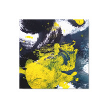 Abstract Black and Yellow Brushstroke