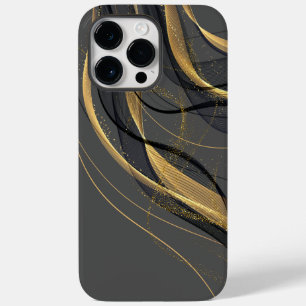 Abstract Black Background with Gold and Black Wavy Case-Mate iPhone 14 Pro Max Case