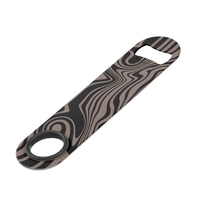 Abstract Black Brown Waves Bar Key - Choose Colour (Back Angled)