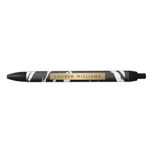 Abstract Black Brushstrokes Personalized Pen