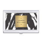 Abstract Black Brushstrokes with Gold Name Logo