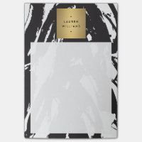 Abstract Black Brushstrokes with Gold Name Logo