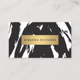 Abstract Black Brushstrokes with Mascara Wand Business Card