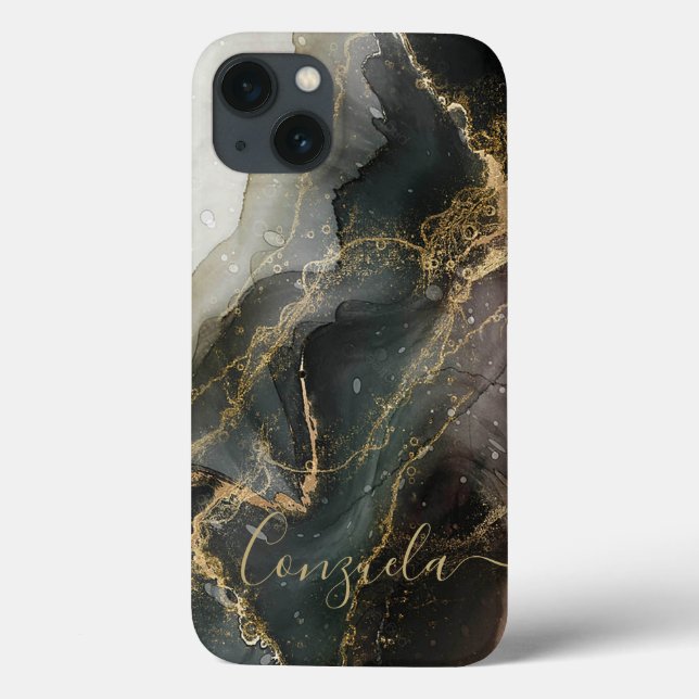 Abstract Black Gold Marble  Case-Mate iPhone Case (Back)