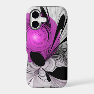 Abstract Black Gray With Magenta Fractal Art
