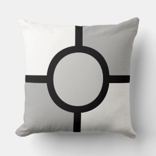 Abstract Black Grey and White Throw Pillow