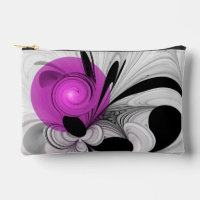 Abstract Black Grey With Magenta Fractal Art
