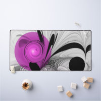 Abstract Black Grey With Magenta Fractal Art