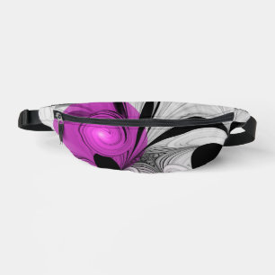 Abstract Black Grey With Magenta Fractal Art Fanny Pack