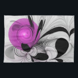 Abstract Black Grey With Magenta Fractal Art Kitchen Towel<br><div class="desc">Unique and decorative.
Design for your kitchen towel and more.</div>