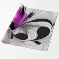 Abstract Black Grey With Magenta Fractal Art