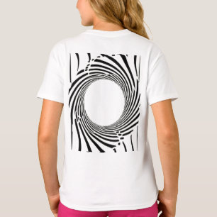 Abstract Black Hole Spiral Line Art  T-Shirt