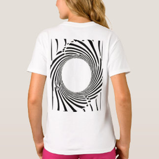 Abstract Black Hole Spiral Line Art  T-Shirt