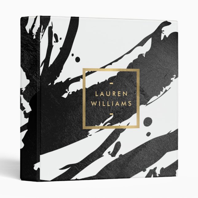 Abstract Black Ink Brushstrokes Binder (Front/Spine)