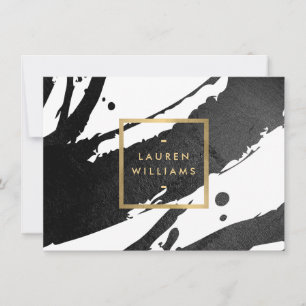 Abstract Black Ink Brushstrokes Gift Certificate Card