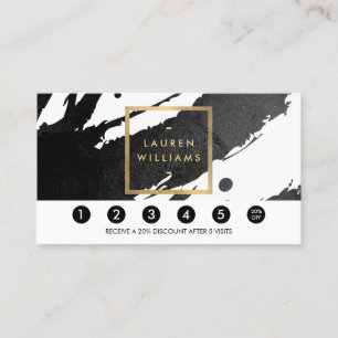 Abstract Black Ink Brushstrokes Loyalty Card