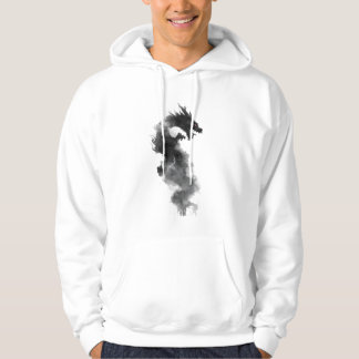 Abstract Black Ink Smoke Dragon Fantasy Hoodie