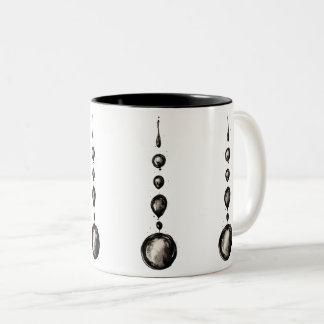 Abstract Black Ink Water Drops in Line Two-Tone Coffee Mug