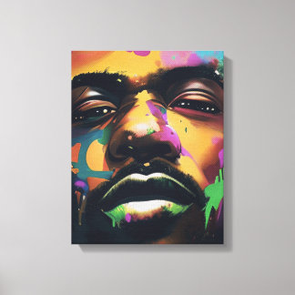 Abstract Black Male Stretched Canvas Print