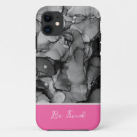 Abstract black marble iPhone Case