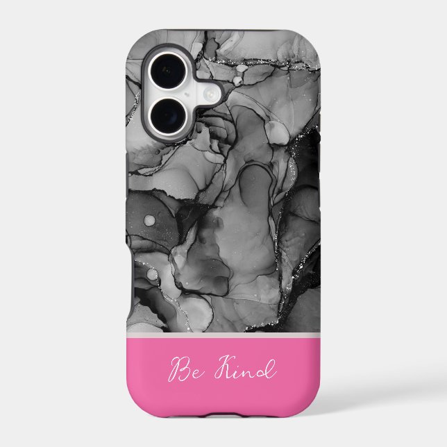 Abstract black marble iPhone Case (Back)