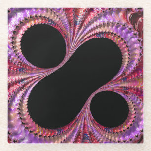 Abstract Black Percent Sign Fractal Glass Coaster
