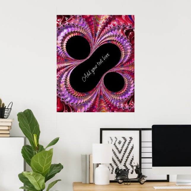 Abstract Black Percent Sign Fractal Poster (Home Office)