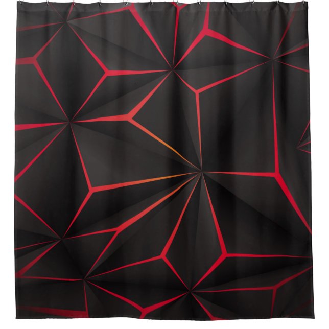 Abstract black polygon red light futuristic techno (Front)