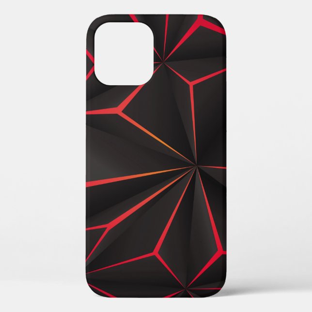 Abstract black polygon red light futuristic techno Case-Mate iPhone case (Back)