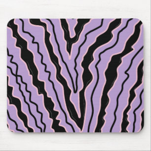 Abstract Black Purple Marble Boho Groovy Pattern Mouse Pad