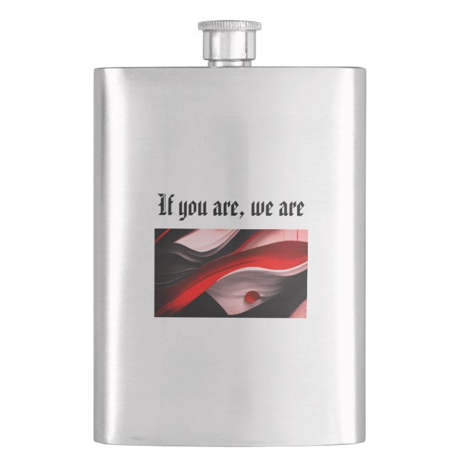 Abstract Black & Red Collection Bold Modern Desig- Hip Flask (Front)