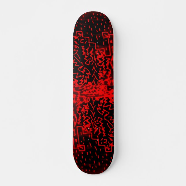 Abstract Black/Red Design #2 Skateboard (Front)