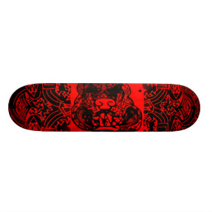 Abstract Black/Red "Pitbull" Skateboard