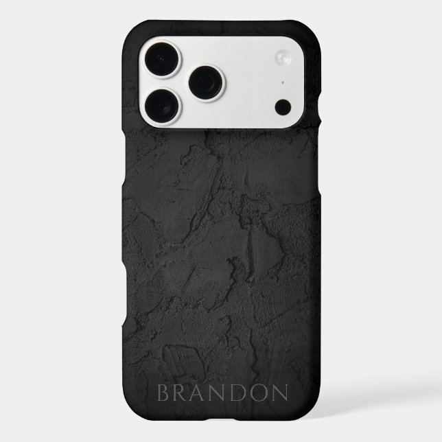 Abstract Black Texture Personalized Name (Back)