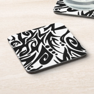 Abstract Black Tribal Coaster