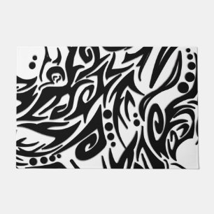 Abstract Black Tribal Doormat